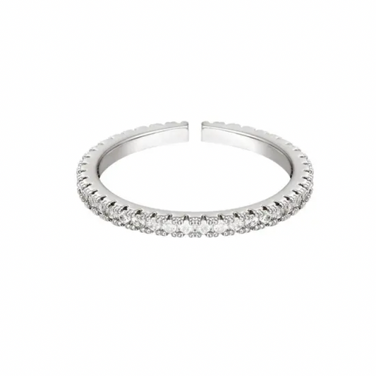 Zilveren ring Diamonds are a girls best friend - White