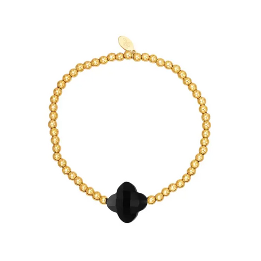 Gouden armband - Clover black