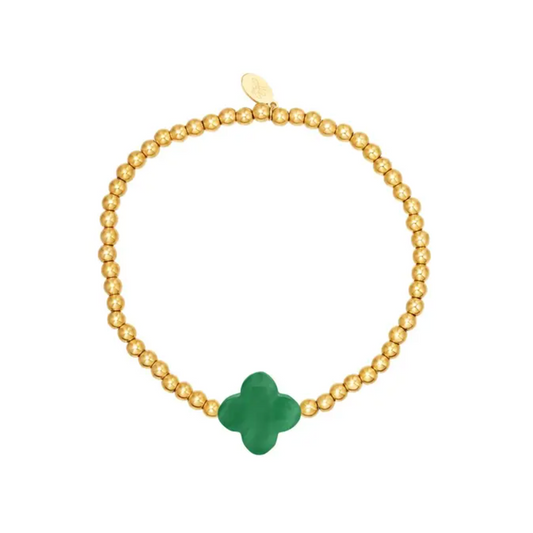 Gouden armband - Clover green