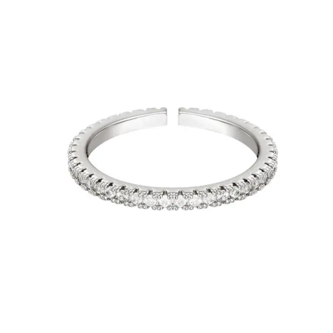 Zilveren ring Diamonds are a girls best friend - White