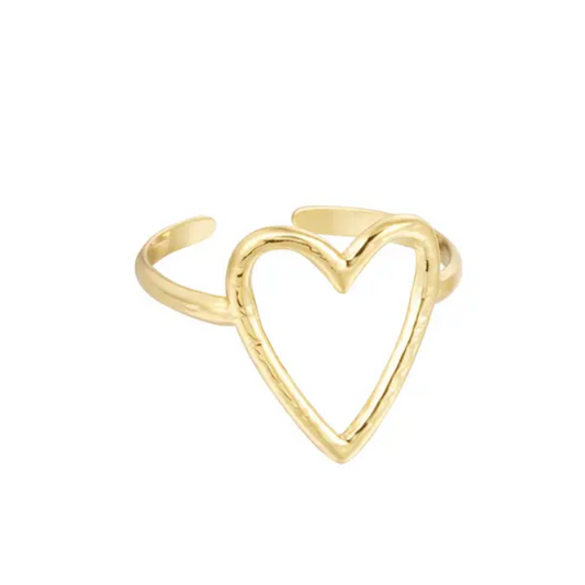 Gouden ring met hart