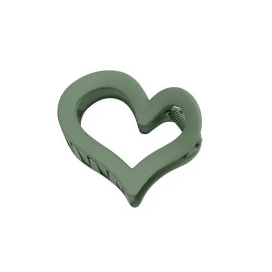 Haarclip - Heart groen