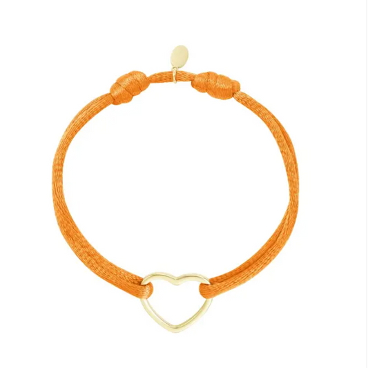 Silk Heart Bracelet - Oranje