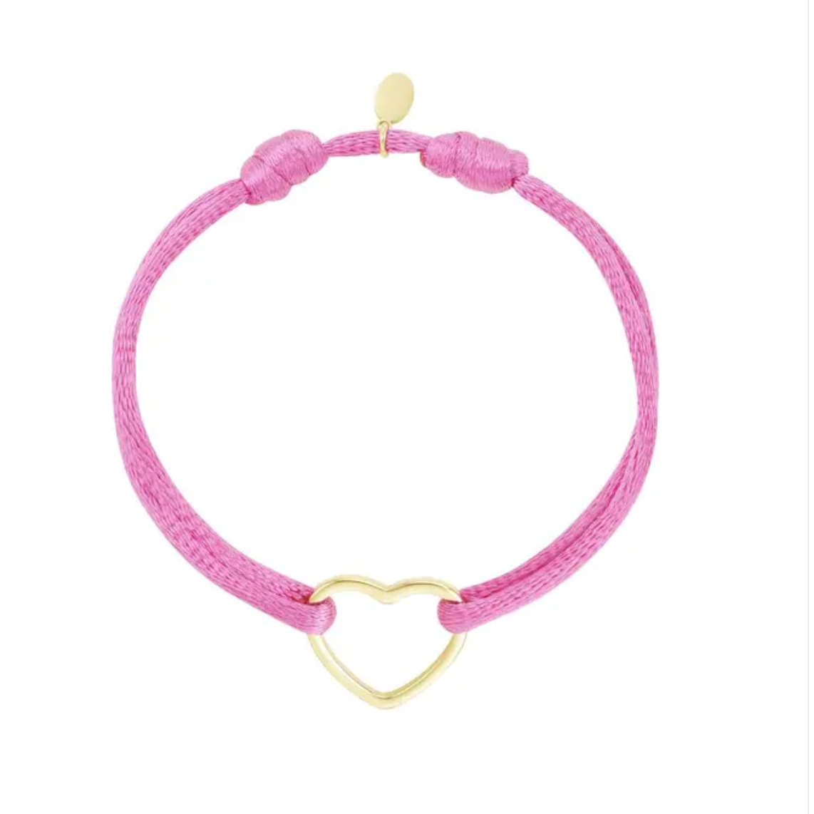 Silk Heart Bracelet - Fuchsia