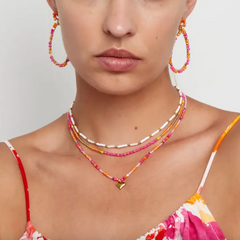 Ketting 'Beaded necklace' - Oranje