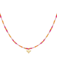 Ketting 'Beaded necklace' - Oranje