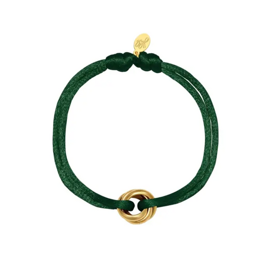 Silk knot bracelet - Dark green