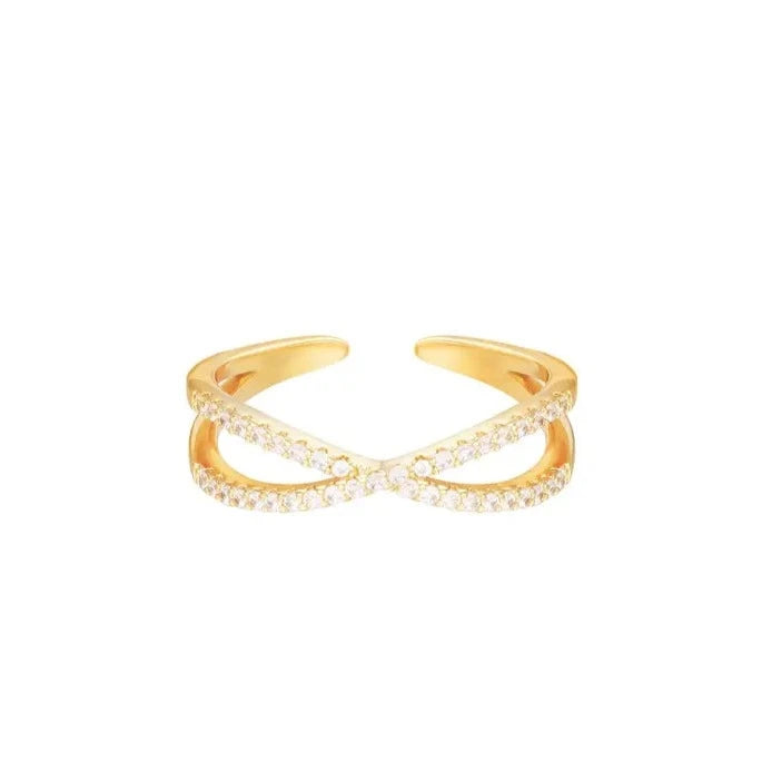 Gouden ring Double Diamonds