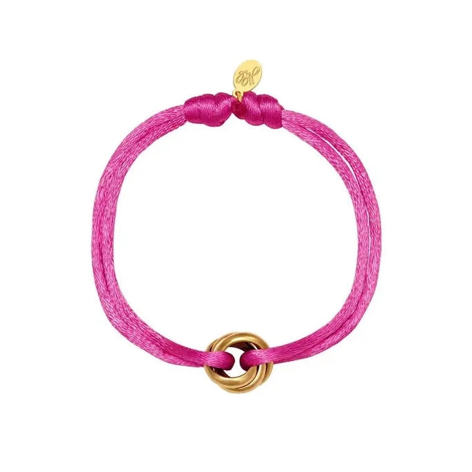 Silk knot bracelet - Fuchsia
