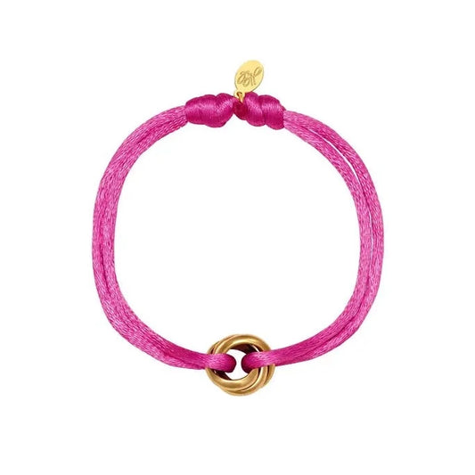 Silk knot bracelet - Fuchsia