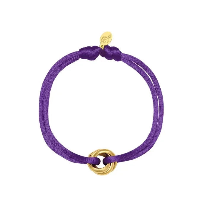 Silk knot bracelet - Paars