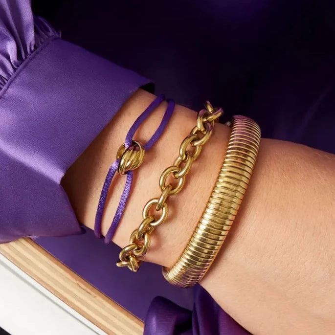 Silk knot bracelet - Paars